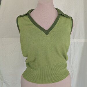 Vintage 70s Green Sweater Vest